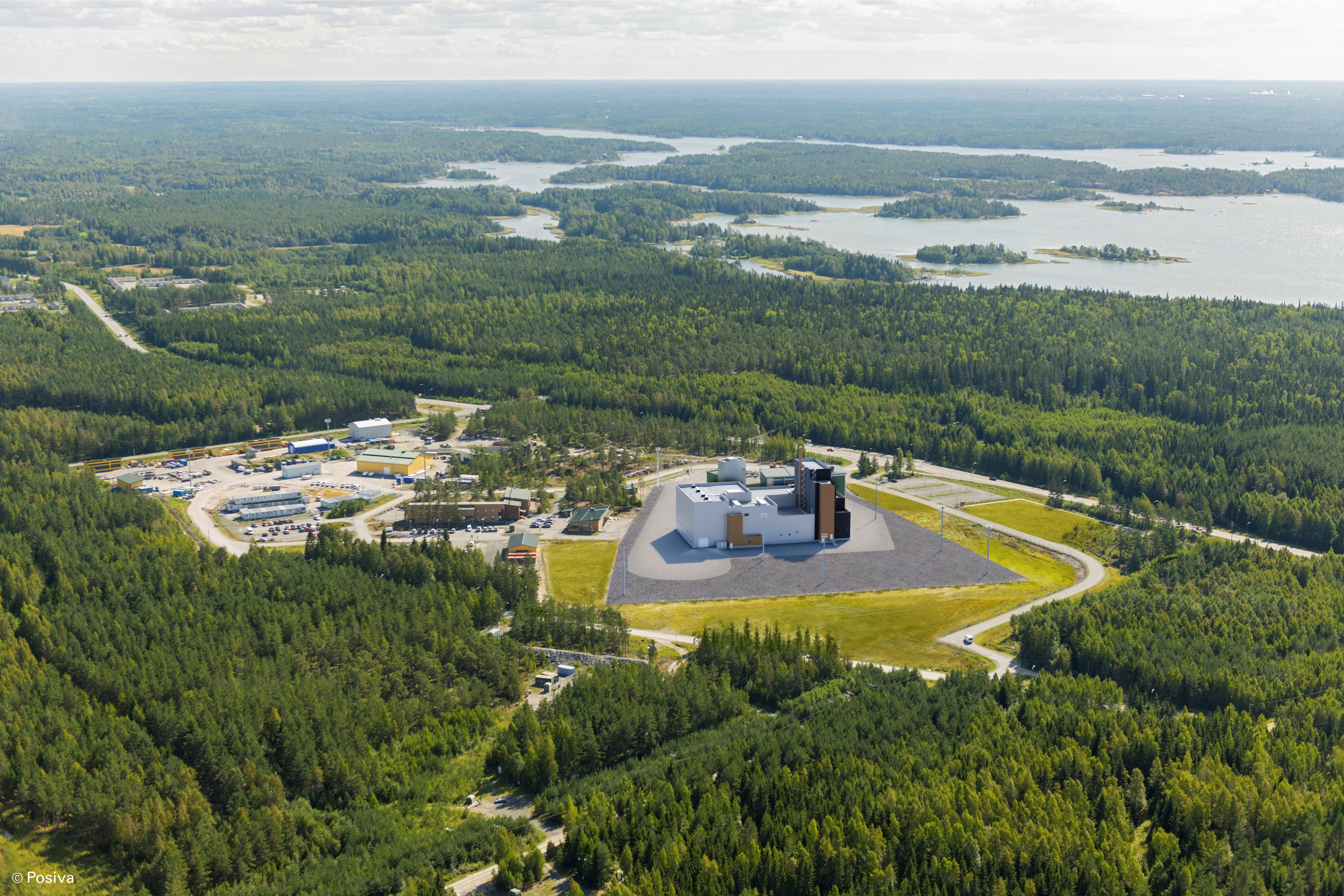 Onkalo, the deep geological repository for spent fuel assemblies located on the Olkiluoto peninsula, is under construction. The photo above shows the repository’s surface infrastructure. Photo: Posiva