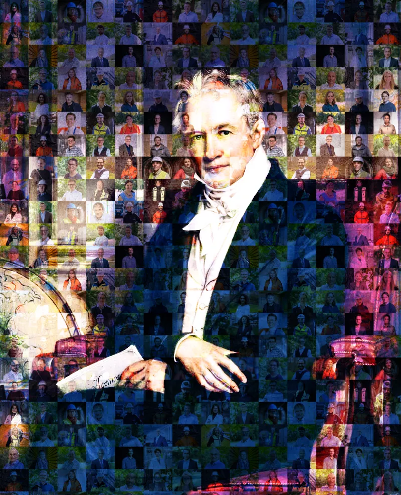 Alexander von Humboldt. Bildermosaik.